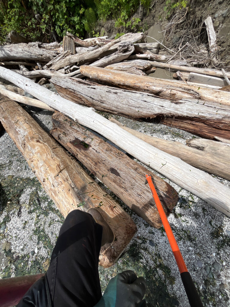 a person's feet on a wooden bridge over water (MyCoast AI)