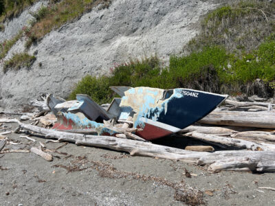 a boat sits on the ground (MyCoast AI)