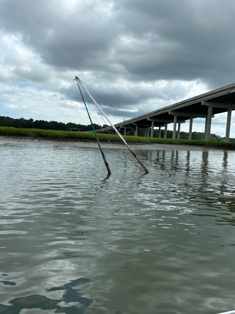 a fishing net in a river (MyCoast AI)
