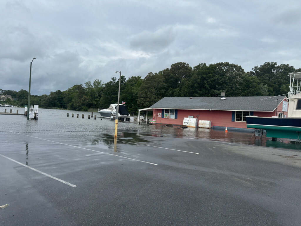 a boat in a flooded area (MyCoast AI)