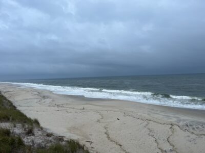 a beach with waves crashing on it (MyCoast AI)