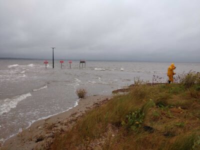 a beach with people walking on it (MyCoast AI)