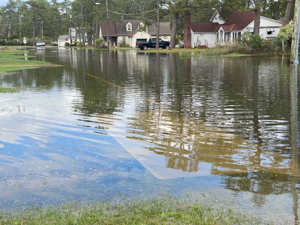 a body of water with houses in the background (MyCoast AI)