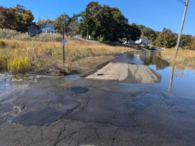 a flooded area with houses and trees (MyCoast AI)