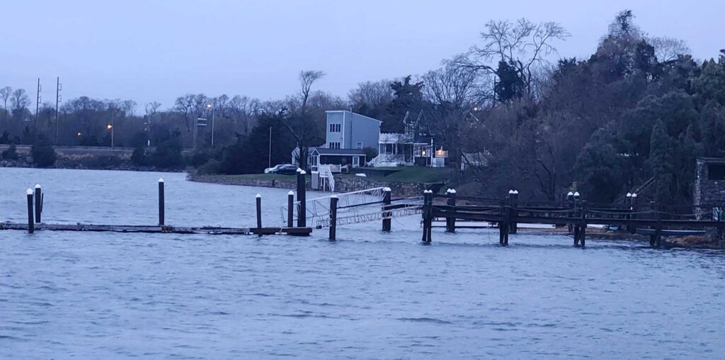 a dock in a lake (MyCoast AI)