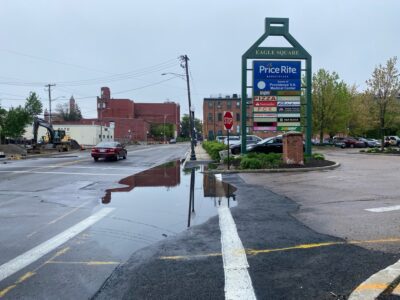 a car driving through a flooded street (MyCoast AI)