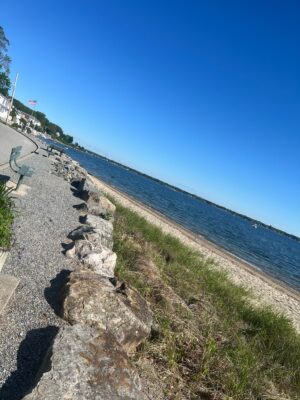 a path next to a body of water (MyCoast AI)