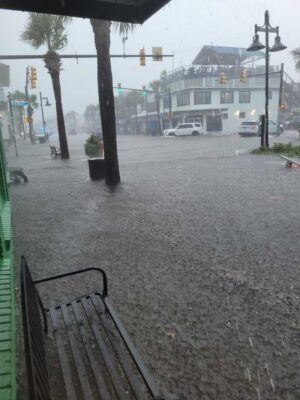 a street with cars and buildings (MyCoast AI)