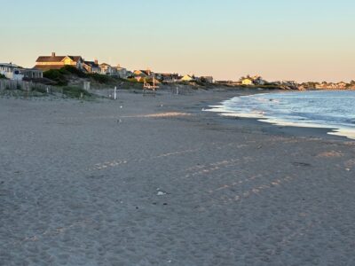 a beach with houses and water (MyCoast AI)