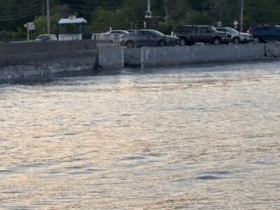 a flooded parking lot (MyCoast AI)