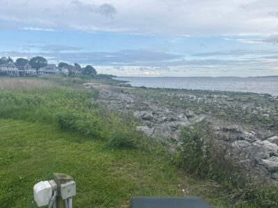 a grassy area next to a body of water (MyCoast AI)