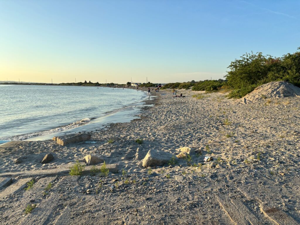 a rocky beach with a body of water in the background (MyCoast AI)