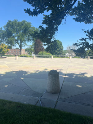 a concrete area with trees and grass (MyCoast AI)