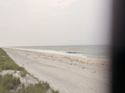 a beach with waves crashing on it (MyCoast AI)