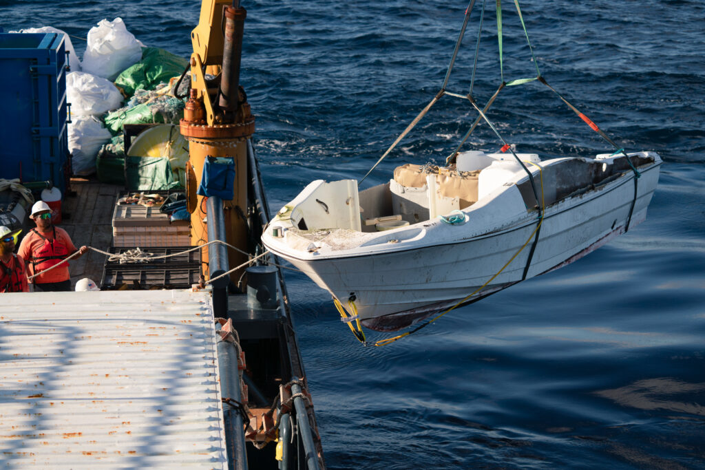 a boat tied to a dock (MyCoast AI)