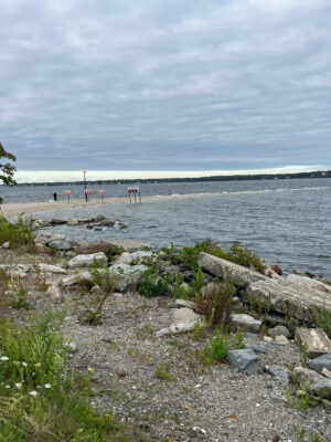 a rocky beach with people walking on it (MyCoast AI)