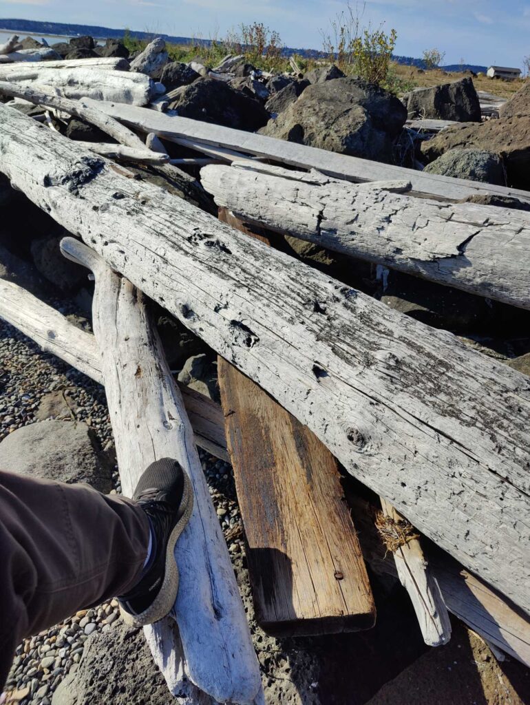 a person's feet on a wooden plank (MyCoast AI)