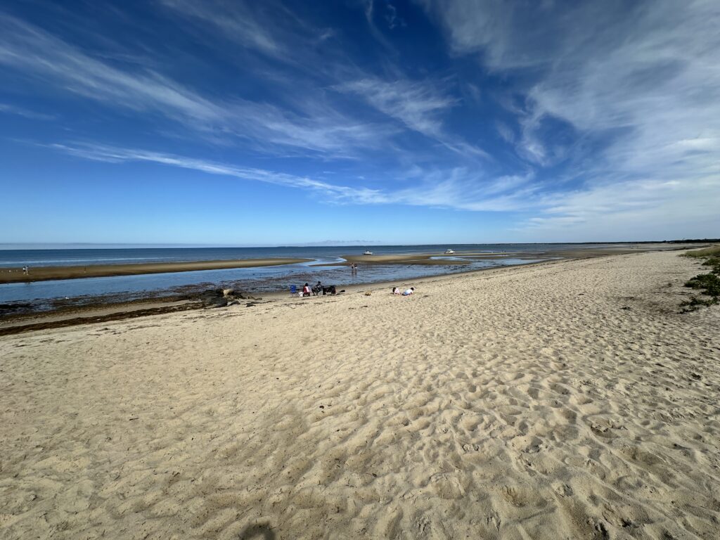 a sandy beach with people walking on it (MyCoast AI)