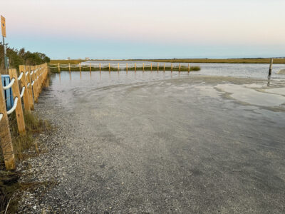 a road with a fence and water on the side (MyCoast AI)