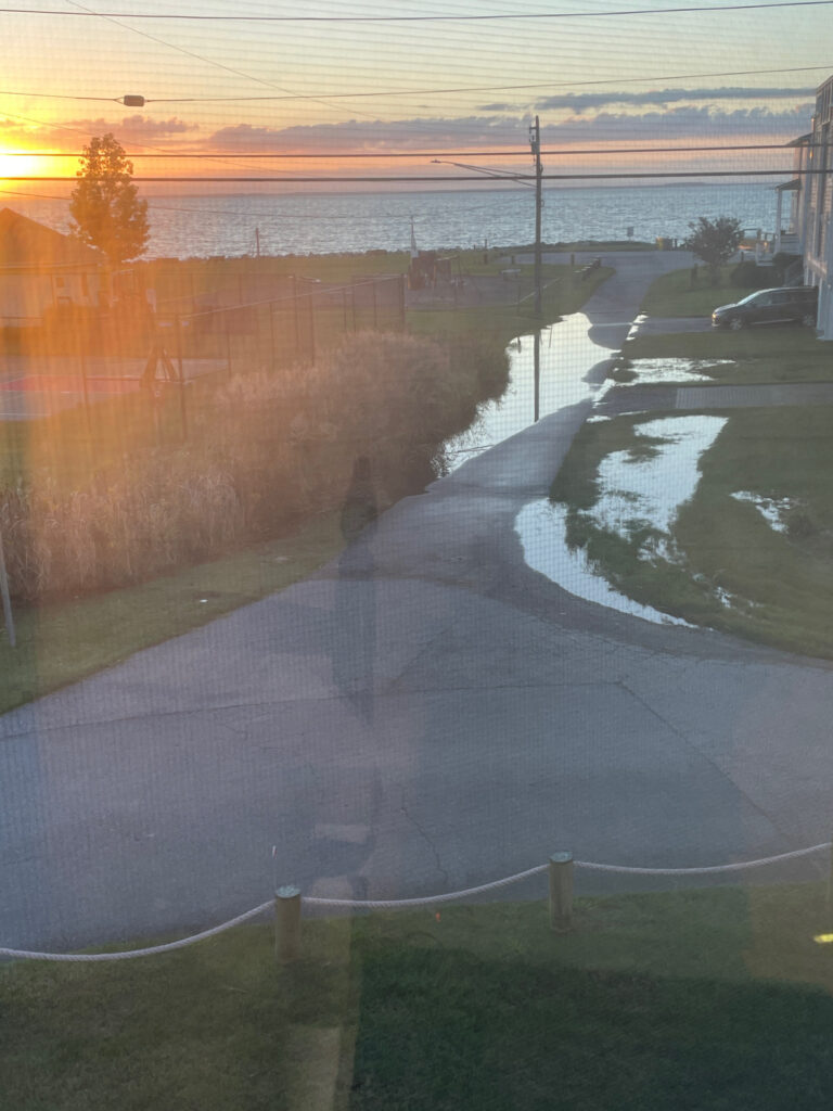 a river with a bridge and a sunset (MyCoast AI)