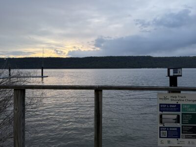a dock with a sign on it (MyCoast AI)